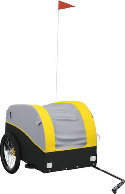 vidaXL - Fietstrailer - 45 - kg - ijzer - zwart - en - geel