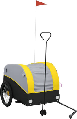 vidaXL - Fietstrailer - 45 - kg - ijzer - zwart - en - geel