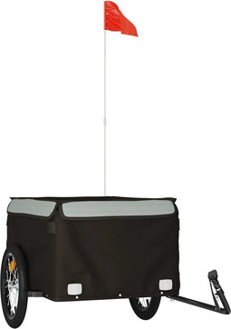 vidaXL - Fietstrailer - 45 - kg - ijzer - zwart - en - grijs
