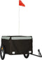 vidaXL - Fietstrailer - 45 - kg - ijzer - zwart - en - grijs