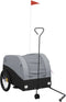 vidaXL - Fietstrailer - 45 - kg - ijzer - zwart - en - grijs