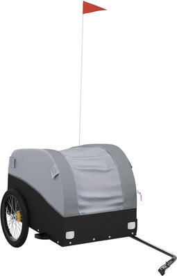 vidaXL - Fietstrailer - 45 - kg - ijzer - zwart - en - grijs