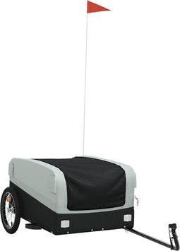 vidaXL - Fietstrailer - 45 - kg - ijzer - zwart - en - grijs