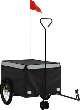 vidaXL - Fietstrailer - 45 - kg - ijzer - zwart - en - grijs