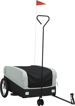 vidaXL - Fietstrailer - 45 - kg - ijzer - zwart - en - grijs