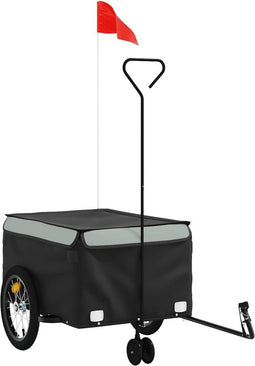 vidaXL - Fietstrailer - 45 - kg - ijzer - zwart - en - grijs