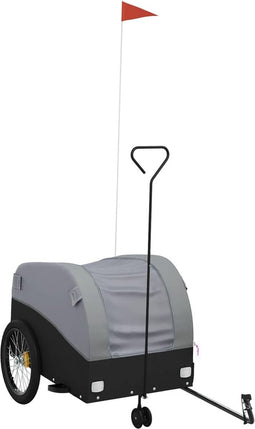 vidaXL - Fietstrailer - 45 - kg - ijzer - zwart - en - grijs
