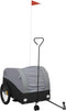 vidaXL - Fietstrailer - 45 - kg - ijzer - zwart - en - grijs