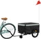 vidaXL - Fietstrailer - 45 - kg - ijzer - zwart - en - grijs