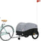 vidaXL - Fietstrailer - 45 - kg - ijzer - zwart - en - grijs