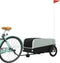 vidaXL - Fietstrailer - 45 - kg - ijzer - zwart - en - grijs
