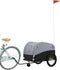 vidaXL - Fietstrailer - 45 - kg - ijzer - zwart - en - grijs