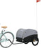 vidaXL - Fietstrailer - 45 - kg - ijzer - zwart - en - grijs