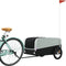 vidaXL - Fietstrailer - 45 - kg - ijzer - zwart - en - grijs