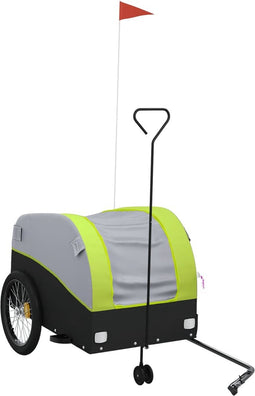 vidaXL - Fietstrailer - 45 - kg - ijzer - zwart - en - groen