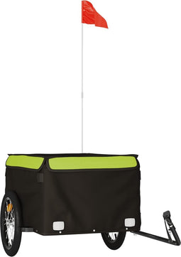 vidaXL - Fietstrailer - 45 - kg - ijzer - zwart - en - groen