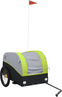 vidaXL - Fietstrailer - 45 - kg - ijzer - zwart - en - groen