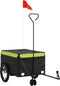 vidaXL - Fietstrailer - 45 - kg - ijzer - zwart - en - groen
