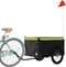 vidaXL - Fietstrailer - 45 - kg - ijzer - zwart - en - groen