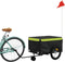 vidaXL - Fietstrailer - 45 - kg - ijzer - zwart - en - groen