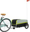 vidaXL - Fietstrailer - 45 - kg - ijzer - zwart - en - groen