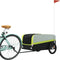 vidaXL - Fietstrailer - 45 - kg - ijzer - zwart - en - groen
