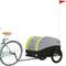 vidaXL - Fietstrailer - 45 - kg - ijzer - zwart - en - groen