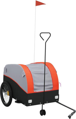 vidaXL - Fietstrailer - 45 - kg - ijzer - zwart - en - oranje