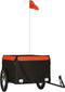 vidaXL - Fietstrailer - 45 - kg - ijzer - zwart - en - oranje