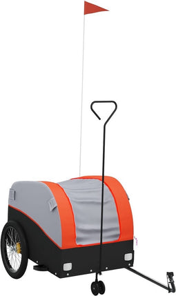 vidaXL - Fietstrailer - 45 - kg - ijzer - zwart - en - oranje