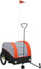 vidaXL - Fietstrailer - 45 - kg - ijzer - zwart - en - oranje