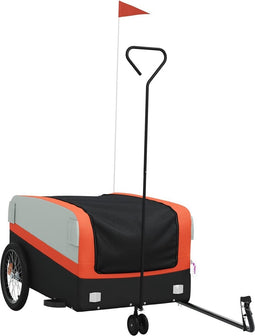 vidaXL - Fietstrailer - 45 - kg - ijzer - zwart - en - oranje