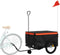 vidaXL - Fietstrailer - 45 - kg - ijzer - zwart - en - oranje