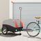 vidaXL - Fietstrailer - 45 - kg - ijzer - zwart - en - oranje