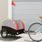 vidaXL - Fietstrailer - 45 - kg - ijzer - zwart - en - oranje