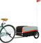 vidaXL - Fietstrailer - 45 - kg - ijzer - zwart - en - oranje