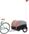 vidaXL - Fietstrailer - 45 - kg - ijzer - zwart - en - oranje