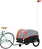 vidaXL - Fietstrailer - 45 - kg - ijzer - zwart - en - oranje