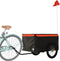 vidaXL - Fietstrailer - 45 - kg - ijzer - zwart - en - oranje