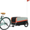 vidaXL - Fietstrailer - 45 - kg - ijzer - zwart - en - oranje
