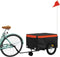 vidaXL - Fietstrailer - 45 - kg - ijzer - zwart - en - oranje