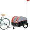 vidaXL - Fietstrailer - 45 - kg - ijzer - zwart - en - oranje