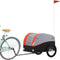 vidaXL - Fietstrailer - 45 - kg - ijzer - zwart - en - oranje