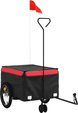 vidaXL - Fietstrailer - 45 - kg - ijzer - zwart - en - rood