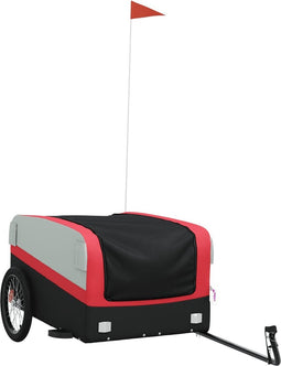 vidaXL - Fietstrailer - 45 - kg - ijzer - zwart - en - rood