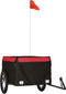 vidaXL - Fietstrailer - 45 - kg - ijzer - zwart - en - rood