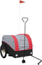 vidaXL - Fietstrailer - 45 - kg - ijzer - zwart - en - rood