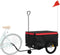 vidaXL - Fietstrailer - 45 - kg - ijzer - zwart - en - rood