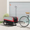 vidaXL - Fietstrailer - 45 - kg - ijzer - zwart - en - rood