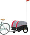 vidaXL - Fietstrailer - 45 - kg - ijzer - zwart - en - rood